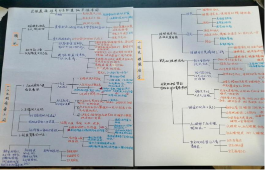 学生绘制课程思维导图
